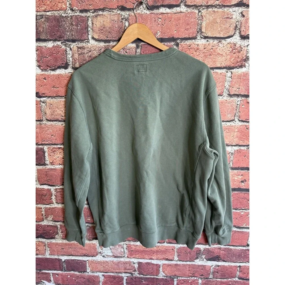 J. Crew Mens Green Long Sleeve Pullover Sweatshirt Crewneck Size XL Knit